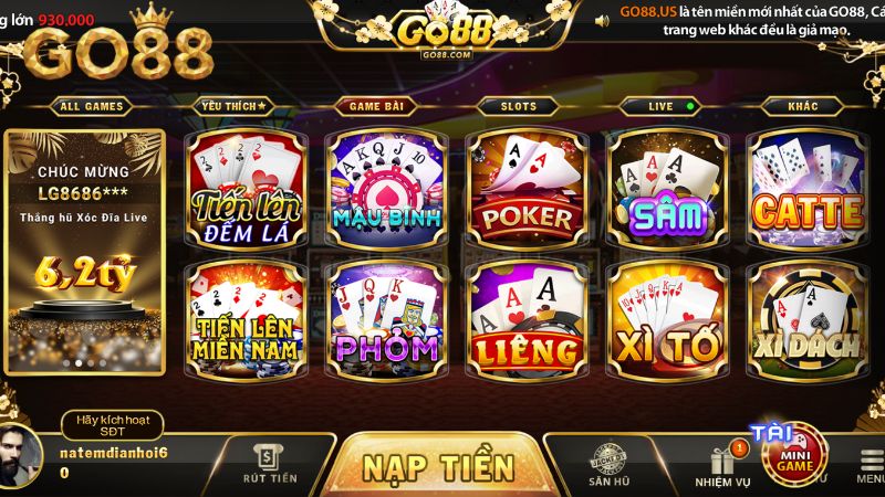 Kho game bài Go88 đa dạng Kho game bài Go88 đa dạng